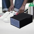 thumbnail image 2 of SIYTUAU Black Transparent Shoe Storage Box Plastic Material 12.2X8.3X4.7 Inches With Flip Lid For Easy Access And Stacking Shoe Organizer Box Black, 2 of 7