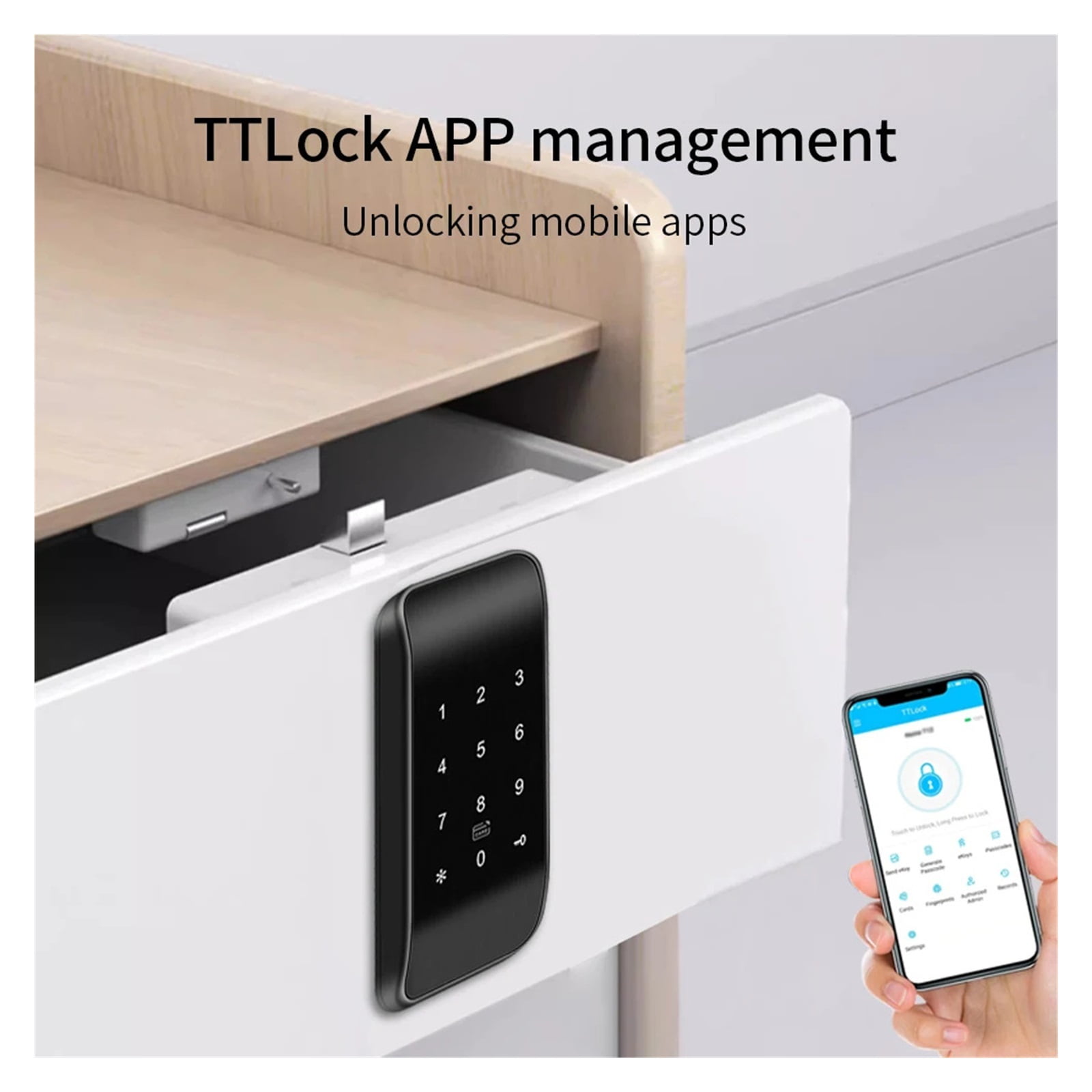 Fingerprint Smart Drawer Lock Electronic Cabinet Lock Unlock Intelligent Keyless Sensor Install Easy