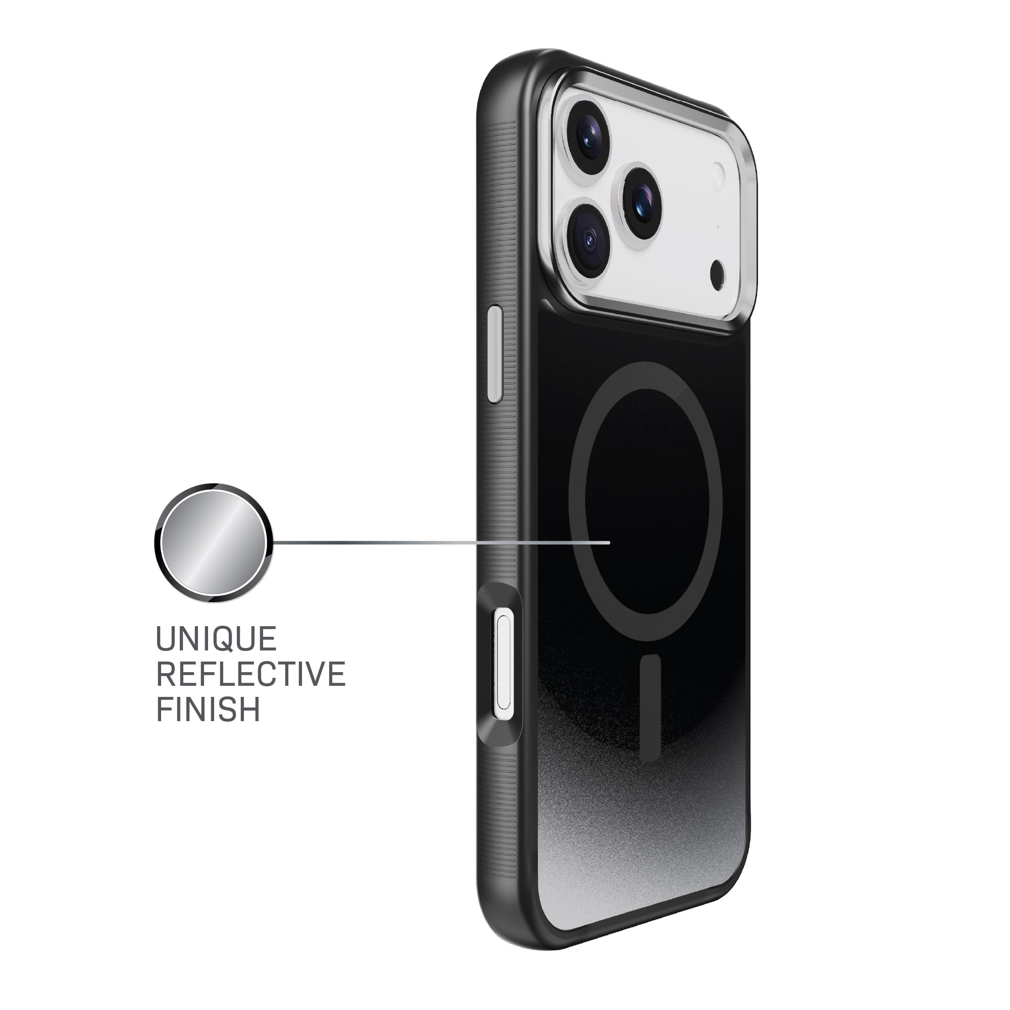 Body Glove Reflector Phone Case for iPhone 18 Pro Max / 17 Pro Max, MagSafe Compatible - Metallic Black