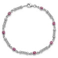 thumbnail image 5 of Auriga Fine Jewelry 925 Sterling Silver Pink Tourmaline and Diamond Bracelet 7 inch for Women(L- 7inch, W- 4mm), 5 of 6