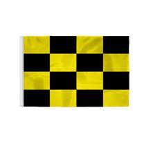 AGAS Regulation Checkered Tube Style Flags, Black & Yellow 14x18 inch - Durable 200 Denier Nylon, Vibrant Print, and Reinforced Stitching