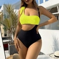 thumbnail image 6 of qelini One Piece Swimsuits for Women High Waisted Swimsuit Solid Color Bathing Suits Summer Swimwear, 6 of 9