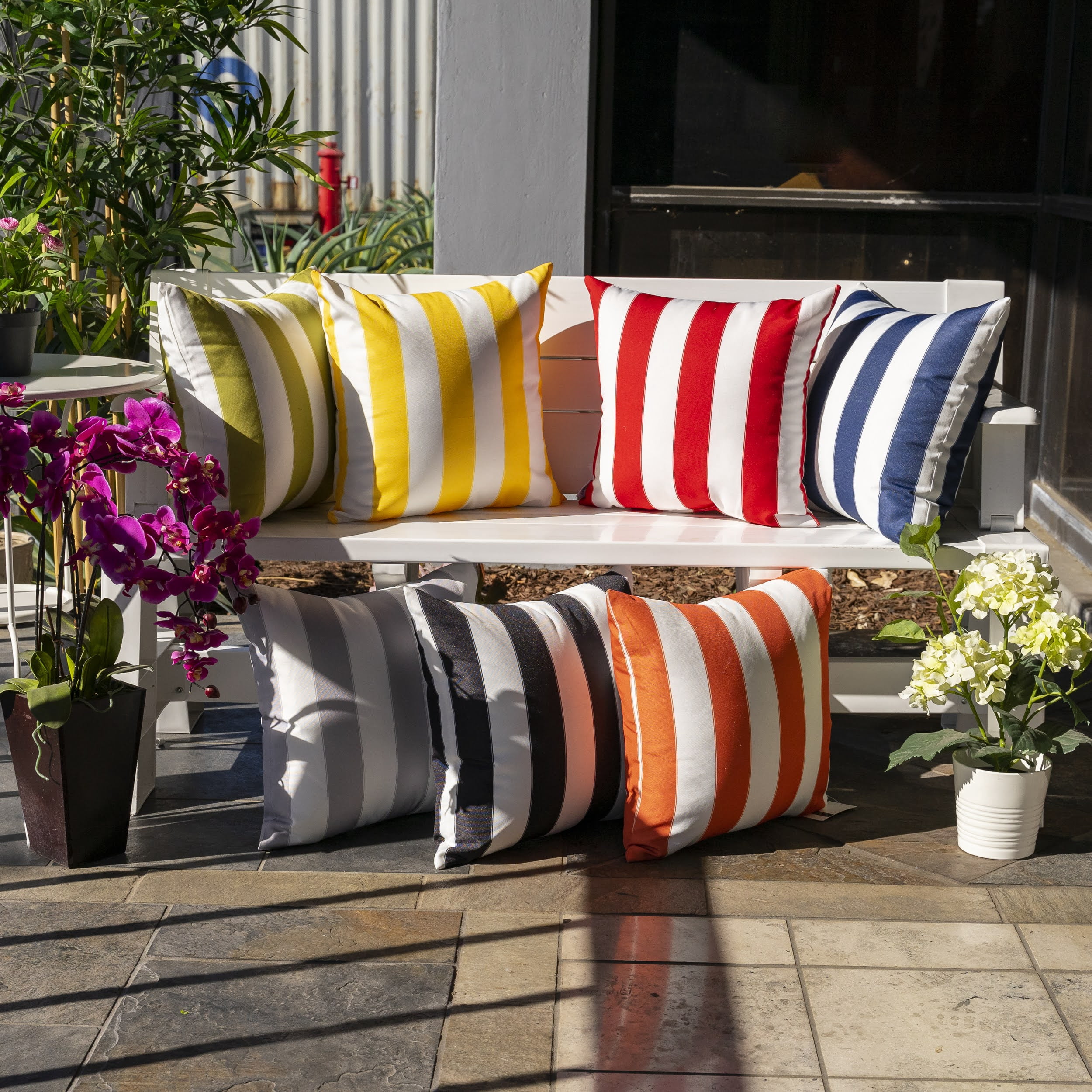 Bailey Lime Square Outdoor Throw Pillow
