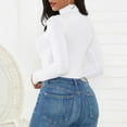 thumbnail image 4 of Valcatch Women's Turtleneck Slim Bodysuit Long Sleeve Leotard Tops Jumpsuit, 4 of 6