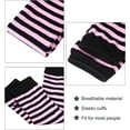 thumbnail image 2 of Women Striped Long Fingerless Gloves, Winter Knitted Arm Warmers For Punk Rock/Cosplay/Goth/Christmas Party, 2 of 5
