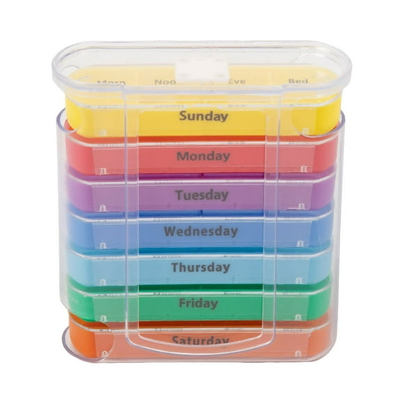 Stackable Daily Organizer (4 A Day, Days A Week) Weekly Organizers And Storage Home Organization And Storage Click And Carry Pantry for Containers Glass Soup Containers with Lids Glass Bowls with Lids