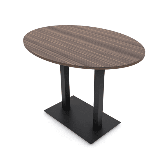 60" Small Oval Bistro Height Table Double Base Bar Table