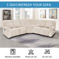 5 Seat LShaped Recliner Covers Velvet Stretch Curved Sofa Sectional