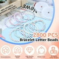 thumbnail image 3 of 2800Pcs Letter Beads Kits 4x7 mm A to Z Alphabet Beads for Bracelets Making Black/Colorful Letter Beads Set with Heart Beads Flower Beads Clear String for Necklace Earrings Jewelry Making, 3 of 9