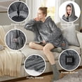 thumbnail image 4 of Degrees of Comfort Heated Wearable Blanket for Women Adult, Cordless Wearable Electric Blanket Hoodie Battery Powered, Warm Sherpa Sweatshirt Gift for Women, Grey, 4 of 15