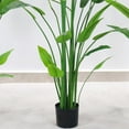 thumbnail image 3 of Bird of Paradise Artificial Plant with Flower, 5.2ft Tall Faux Bird of Paradise Plant with 2 Permanent Flower & 23 Realistic Leaves Tropical Greenary Plant for Home Office Living Room Decor, 3 of 6