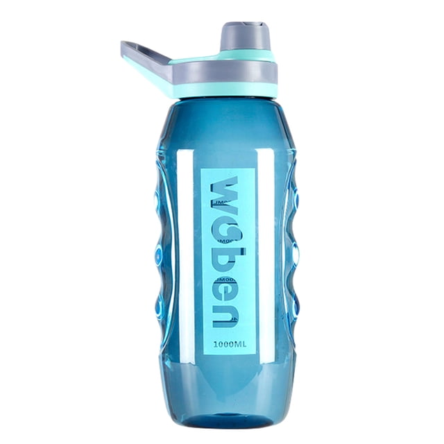 Botella de agua deportiva de gran capacidad de 946 ml (35 oz), de plástico, con pajita, tapa hermética con cierre para gimnasio, senderismo, correr, camping, ciclismo, oficina y trabajo. Libre de