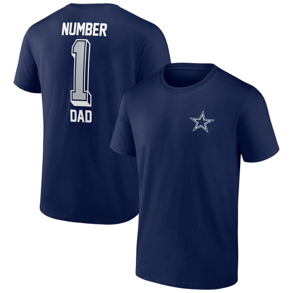 Men's Navy Dallas Cowboys Number One Dad T-Shirt