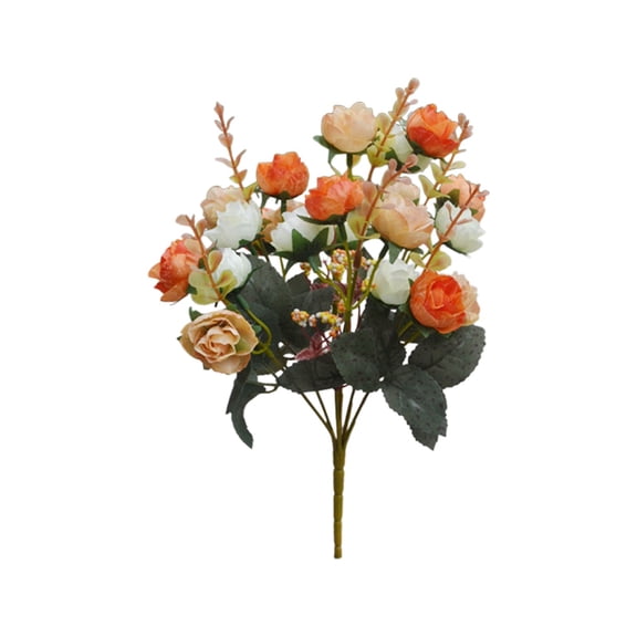 Realistic Small Rose Flower Bouquet for Photography Props, Lifelike Faux Floral Cluster for Valentine's Day and Home Table Decor, Multicolor