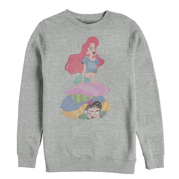 Men's Ralph Breaks the Internet Ariel Pillow Sweatshirt Athletic Heather X Large