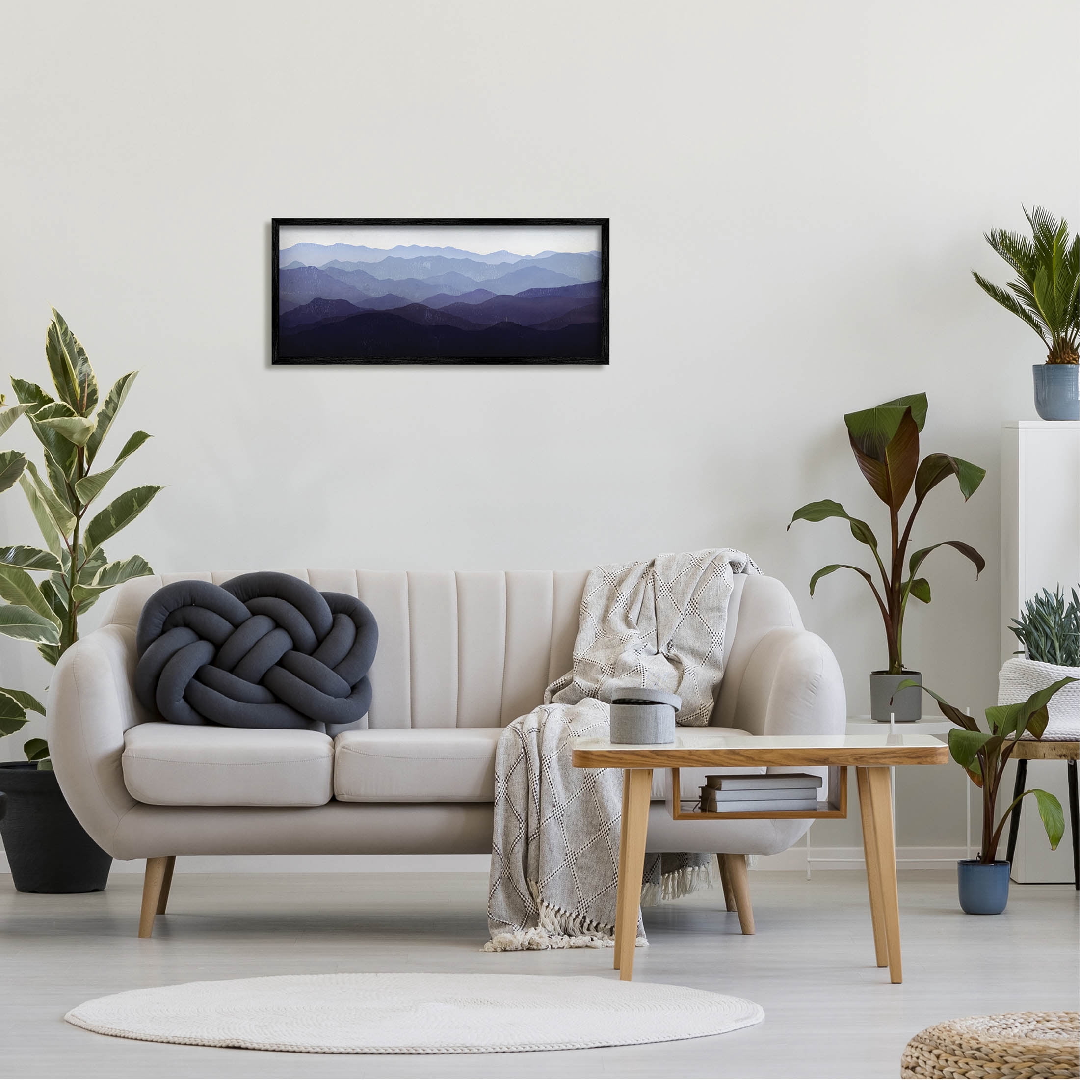 Stupell Industries Panoramic Mountains Layered Peaks Photograph Black Framed Art Print Wall Art, Design by Ryan Fowler