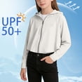 thumbnail image 2 of THDHVS Hoodies for Girls,Unisex Kids UPF 50 Hooded Zip Up Sun Protection Jacket Long Sleeve Breathable Outdoor,Girls Hoodies White 3-4 Years, 2 of 8