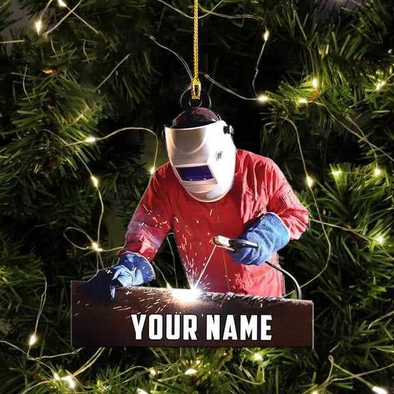 Personalized Welder Ornament, Custom Welder Ornaments Welding Ornaments Flat Two Sided Hanging Plastic Ornaments Welder Gift Christmas Ornament Hanging Decorations Ornament (WD7) - 2837