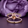 thumbnail image 3 of Dazzling Minimalist 2.00 Carat Oval Cut Morganite And Diamond Moissanite Engagement Ring, Wedding Ring, One Matching Band in Silver With 18k Rose Gold Plating Gift For Loveria, Promise Ring, 3 of 3
