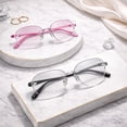 thumbnail image 6 of 4 Pack Rimless Reading Glasses Rectangle Readers Women Lightweight Clear Frame Office Computer, 6 of 6