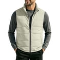 thumbnail image 2 of Snorda Fleece Vest for Men Full Zip Stand Collar Puffer Vest Sleeveless Soft Solid Vests with Pockets for Fall Winter Hiking Outdoors Daily Layering Casual Wear, 2 of 9