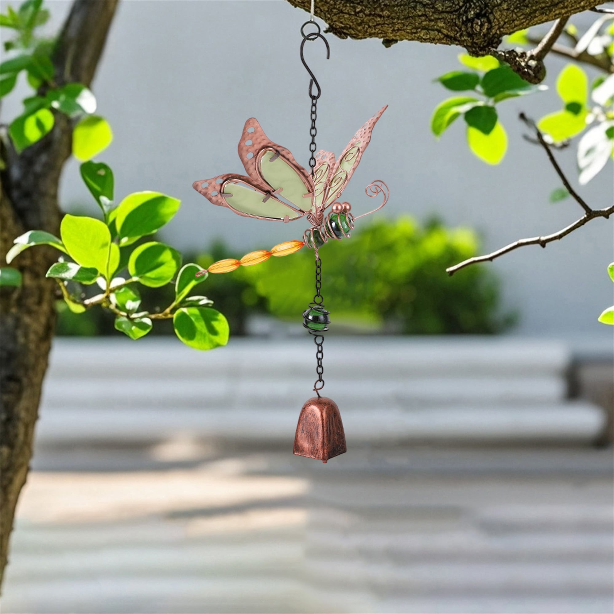 nvzhuang Solar Dragonfly Wind Chimes for Outside Creative Wind Spinners Hanging Decor for Home Garden Patio