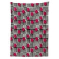 thumbnail image 3 of Ambesonne Teen Room Tablecloth Rectangular Table Cover, Geometric, 60"x84", Magenta Black and White, 3 of 4