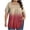 Hot Pink, variant on Plus Size Women's Top Oversizes-Short Sleeve Crew Neck Tee Blouse with Gathered Detail at Bust and Arc-Shaped Hemline