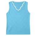thumbnail image 4 of WEIWEN Womens Tank Tops 2026 Trendy Summer V Neck Ribbed Knit Sleeveless Tops for Women Dressy Casual Lightweight Sweater Vest Top tx02-Blue, XXL, 4 of 4