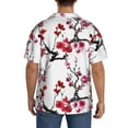 thumbnail image 3 of Susaid Cherry Blossoms Print Men's Polo Shirts Button Down Short Sleeve Casual Summer Beach Vintage Shirts for Men-3X-Large, 3 of 5