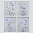 thumbnail image 2 of PixonSign Framed Wall Art Blue Wildflowers Floral Botanical Prints, Set of 4 Nature Wildernes Paintings, Rustic Wall Décor, Flower Plants Adhesive Canvas Poster for Home Decor - 8"x10" White, 2 of 5