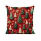 thumbnail image 2 of Funda de almohada navideña con estampado de árbol y estrella | Funda decorativa de 45 x 45 cm con cremallera | Funda de cojín de poliéster suave para sofá, cama, sala de estar, dormitorio, 2 of 6