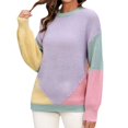 thumbnail image 2 of Gibobby Suéter de Mujer Suéter de punto con cuello Rojoondo y tendencia de moda (Morado, S), 2 of 4