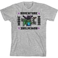thumbnail image 5 of Minecraft Adventure Mode with Characters Youth Heather Gray Short Sleeve Crew Neck Tee-XS, 5 of 7