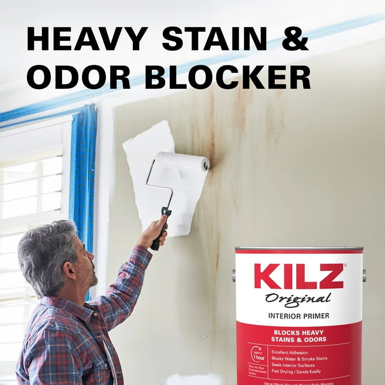 KILZ Original 1 Gallon Oil-Based Primer, Odor Blocking, Water