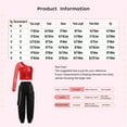 thumbnail image 5 of TTAO 2Pcs Girls Hip Hop Street Dance Clothes Set Single Long Sleeve Top and Cargo Pants Stage Performance Purple 12, 5 of 5