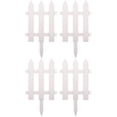 thumbnail image 2 of Landege 4-Pack White Plastic Garden Picket Fence Set, Lawn Edging for Yard, Outdoor Decoration and Landscape Border, 2 of 7