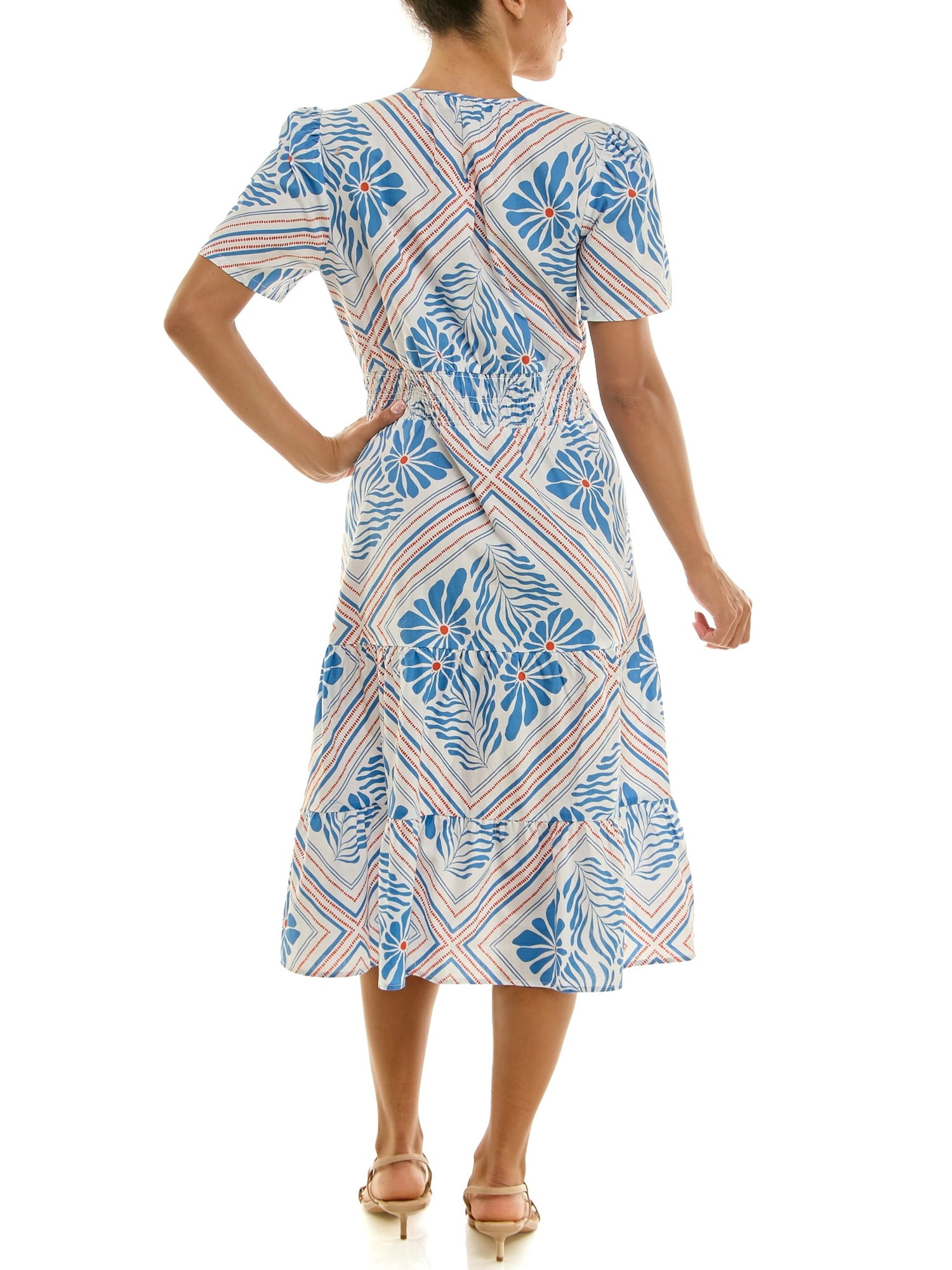 Split Neck Tiered Maxi Dress