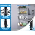 thumbnail image 5 of CL.HPAHKL 4 Shelf Metal Shelf, 600LBS Capacity Metal Utility Shelf NSF Certified Wire Storage Shelves Adjustable Shelving Units and Storage for Home Kitchen Bathroom, Black (17.3"L x 11.4"W x 43.9"H), 5 of 9