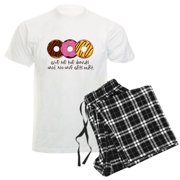 CafePress - I Love Donuts! Men's Light Pajamas - Men's Light Loose Fit Cotton Pajama Set