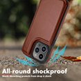 thumbnail image 6 of Apple iPhone 15 Pro Case, iPhone 15 Pro Wallet Case, PU Leather ID Cash Credit Card Holder Slots Magnetic Closure Kickstand Flip Slim Cover for iPhone 15 Pro 6.1" [Brown], 6 of 7