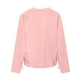 thumbnail image 5 of TTUHYWXI Girls Long Sleeve Shirts Ruched Knot Side Tunic Blouse Tee Tops (Pink, 9-10 Years), 5 of 7