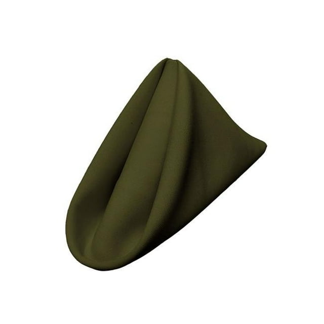 Serviette Popeline Polyester 1818Pop-pk10-OliveP21, Olive - 18 x 18 Po. - Lot de 10