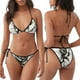 thumbnail image 3 of Fotbe Black And White Rose Traje de Baño para Mujer de Dos Piezas – Bikini Sexy de Tirantes Tipo Halter con Diseño Triangular, 3 of 6