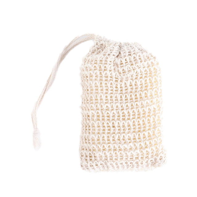 5 bolsas ahorradoras de jabón, bolsa de jabón exfoliante de sisal natural para hacer espuma y secar las barras de jabón, bolsa de jabón de ducha (beige, 9,5*14,5 cm)