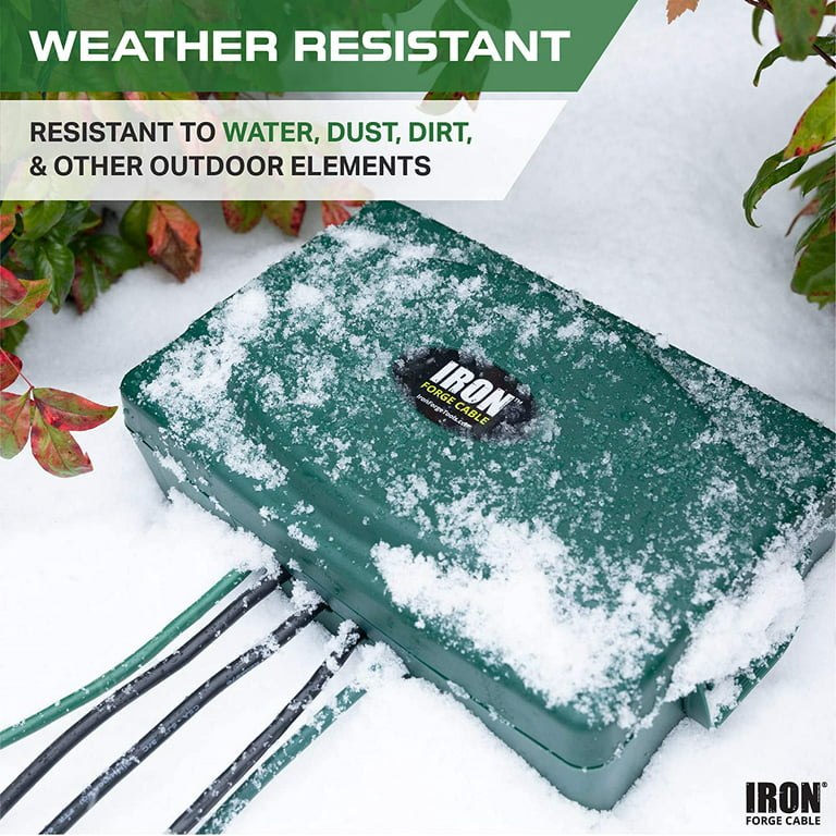 Weatherproof Extension Cord Connection Box - Waterproof Outdoor Cover -  iron forge tools
