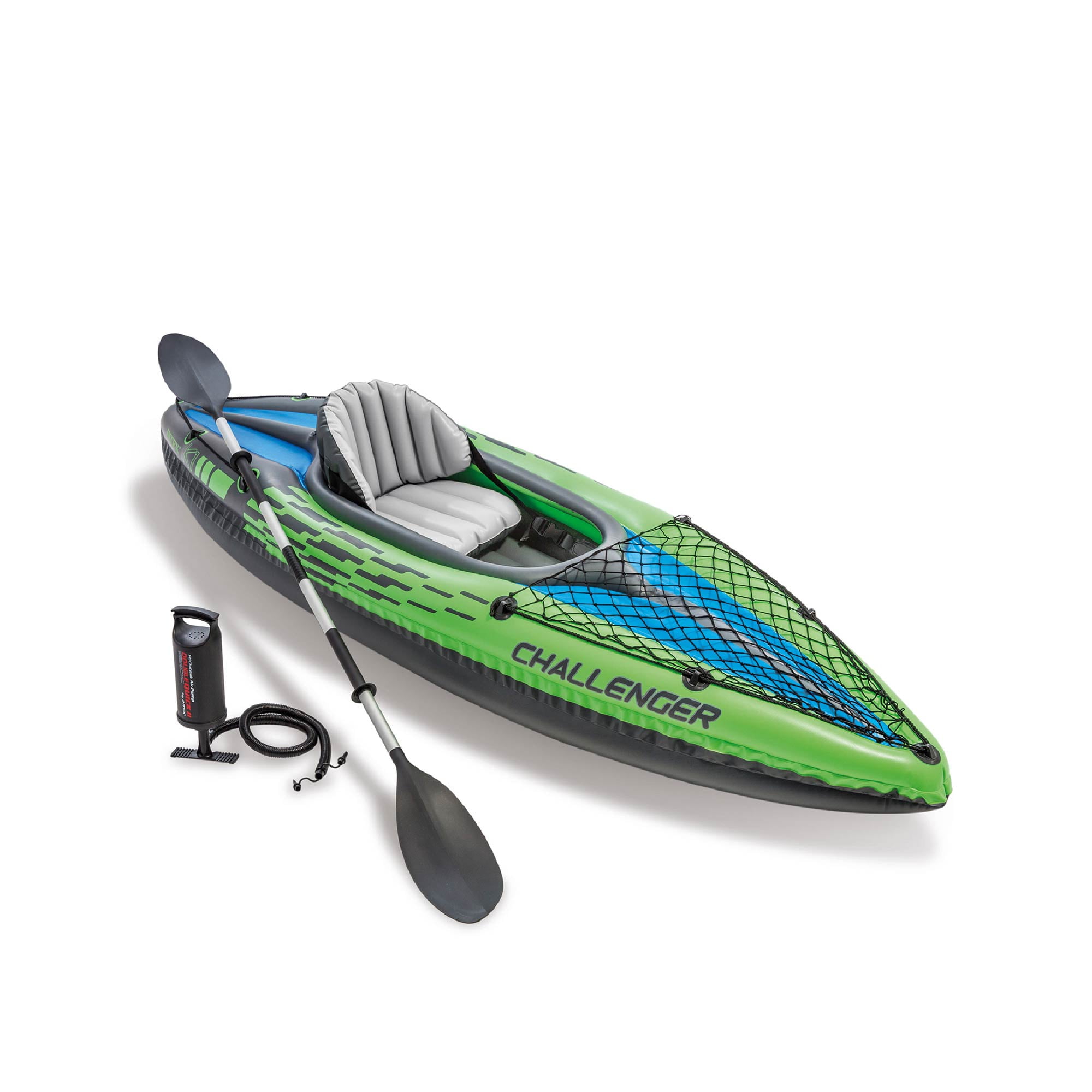 Intex Challenger K1 Inflatable Single Person Kayak Set Accessory Kit & Pump