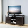 thumbnail image 1 of Buffet Contemporary 4 Drawer Open Shelf Media Storage Entertainment Center TV Stand, Red Cocoa, 1 of 4