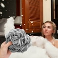 thumbnail image 6 of HYLLai Extra-Large Bath Sponge Ball, Soft Exfoliating Shower Pouf with Hanging Loop, Non-Scattering High Foaming Nylon Bath Flower (Gray), 6 of 6