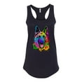 thumbnail image 2 of Wild Bobby, Colorful Happy German Shepherd Dog Animal Lover Ladies Racerback Tank Top, Black, Small, 2 of 3